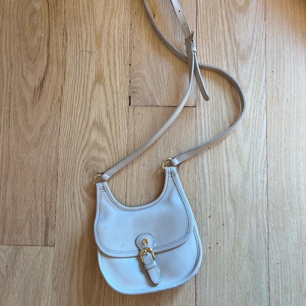 Etienne Aigner Cream Saddle Crossbody Bag